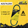 HERO® 1/2 inch x 25 inch Aramid Kevlar Lawn Mower Belt Replacement For Reference A23 4L250