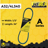 HERO® 1/2 inch x 34 inch Aramid Kevlar Lawn Mower Belt Replacement For Reference A32 4L340