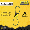 HERO® 1/2 inch x 42 inch Aramid Kevlar Lawn Mower Belt Replacement For Reference A40 4L420