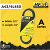 HERO® 1/2 inch x 45 inch Aramid Kevlar Lawn Mower Belt Replacement For Reference A43 4L450