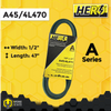 HERO® 1/2 inch x 47 inch Aramid Kevlar Lawn Mower Belt Replacement For Reference A45 4L470