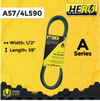 HERO® 1/2 inch x 59 inch Aramid Kevlar Lawn Mower Belt Replacement For Reference A57 4L590