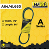 HERO® 1/2 inch x 66 inch Aramid Kevlar Lawn Mower Belt Replacement For Reference A64 4L660