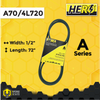 HERO® 1/2 inch x 72 inch Aramid Kevlar Lawn Mower Belt Replacement For Reference A70 4L720