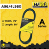 HERO® 1/2 inch x 98 inch Aramid Kevlar Lawn Mower Belt Replacement For Reference A96 4L980