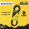 HERO® 5/8 inch x 52 inch Aramid Kevlar Lawn Mower Belt Replacement For Reference B49 5L520