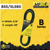 HERO® 5/8 inch x 58 inch Aramid Kevlar Lawn Mower Belt Replacement For Reference B55 5L580