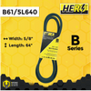 HERO® 5/8 inch x 64 inch Aramid Kevlar Lawn Mower Belt Replacement For Reference B61 5L640