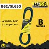HERO® 5/8 inch x 65 inch Aramid Kevlar Lawn Mower Belt Replacement For Reference B62 5L650