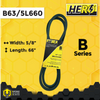 HERO® 5/8 inch x 66 inch Aramid Kevlar Lawn Mower Belt Replacement For Reference B63 5L660