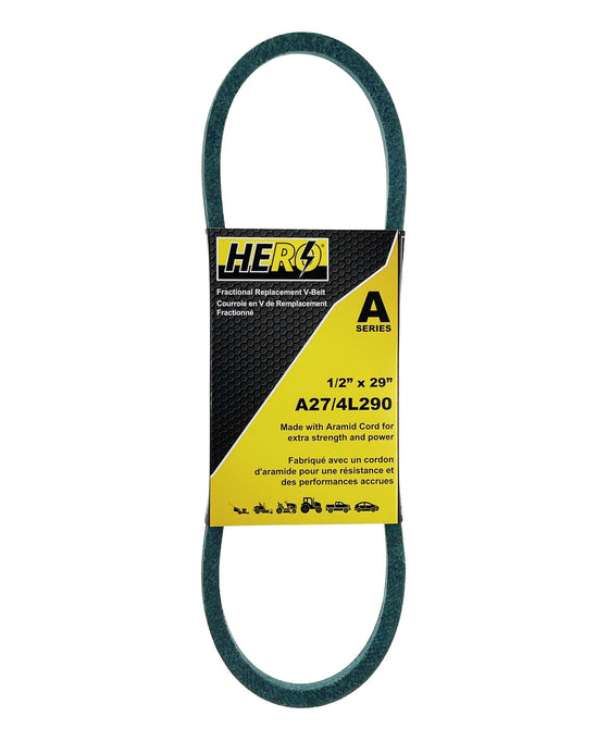 HERO® 1/2 inch x 29 inch Aramid Kevlar Lawn Mower Belt Replacement For Reference A27 4L290