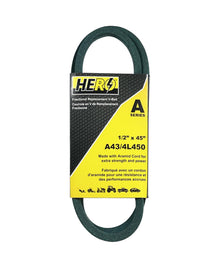  HERO® 1/2 inch x 45 inch Aramid Kevlar Lawn Mower Belt Replacement For Reference A43 4L450