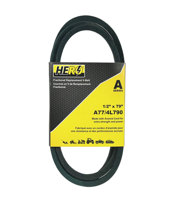 HERO® 1/2 inch x 79 inch Aramid Kevlar Lawn Mower Belt Replacement For Reference A77 4L790