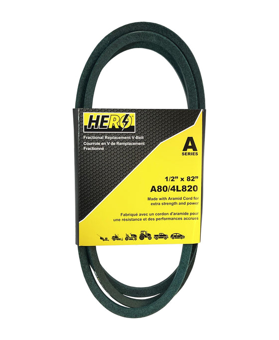 HERO® 1/2 inch x 82 inch Aramid Kevlar Lawn Mower Belt Replacement For Reference A80 4L820