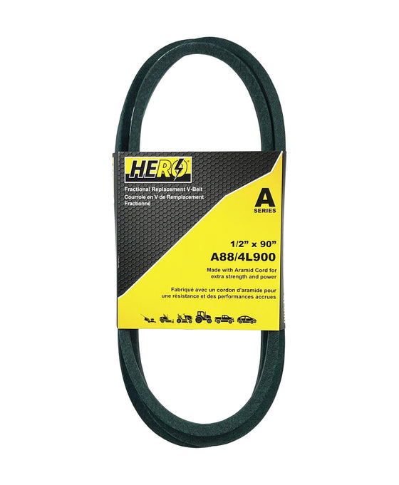 HERO® 1/2 inch x 90 inch Aramid Kevlar Lawn Mower Belt Replacement For Reference A88 4L900