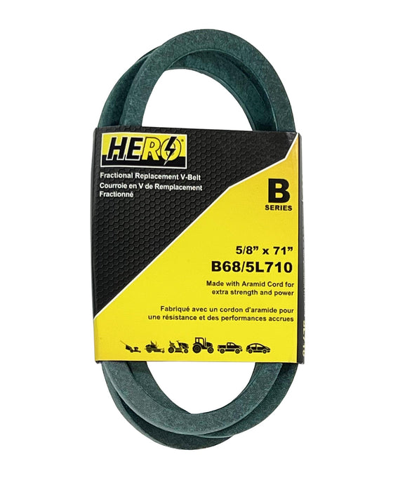 HERO® 5/8 inch x 71 inch Aramid Kevlar Lawn Mower Belt Replacement For Reference B68 5L710