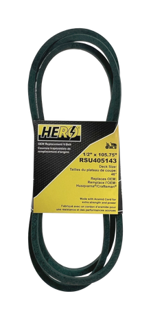  HERO OEM Aramid Kevlar Replacement Belt for 405143 - Fits Craftsman, Poulan, Husqvarna Deck Drive Belt for 46" Dual Blade Deck- 1/2" x 106"