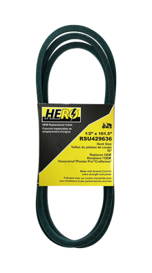  HERO OEM Aramid Kevlar Replacement Belt for 429636 - Fits Poulan, Husqvarna, Craftsman - 1/2" x 101"