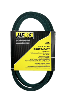  HERO OEM Aramid Kevlar Replacement Belt for MTD 7540467 - Fits Cub Cadet, Toro - 5/8" x 90-1/2"