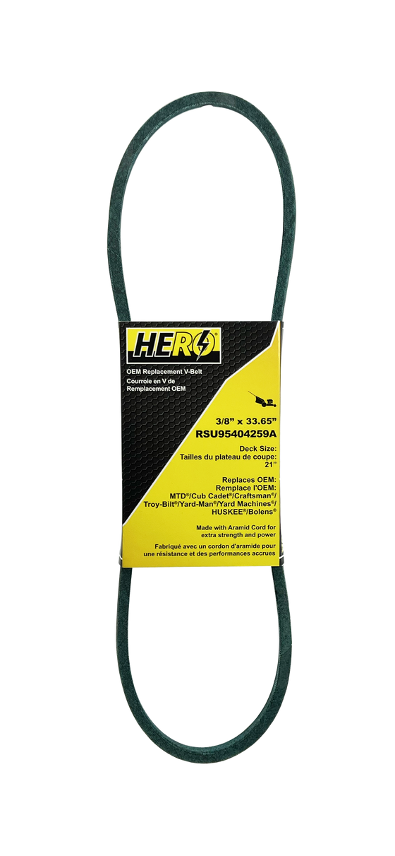 HERO OEM Aramid Kevlar Replacement Belt for MTD Self-Propelled Walk Behinds - 95404259A - Replaces 954-04259, 954-04259A, 754-04259A, 754-04259