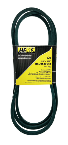  HERO OEM Aramid Kevlar Replacement Belt for Cub Cadet 9540642 - Fits MTD, Toro, Hustler - 5/8" x 138"
