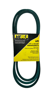  HERO OEM Aramid Kevlar Replacement Belt for John Deere GX20072 - Compatible with Craftsman, Cub Cadet, MTD, Rover, Troy-Bilt
