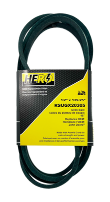  HERO OEM Aramid Kevlar Replacement Belt for John Deere GX20305, GY20571 - 1/2" x 139" - Compatible with L120, L130, and More