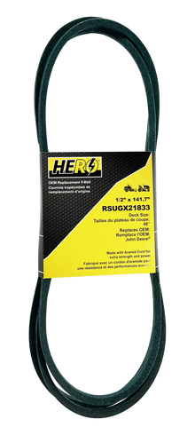  HERO OEM Aramid Kevlar Replacement Belt for John Deere GX21833, GX20571 - Fits Multiple Models Including D140, D150, E150, and More - 1/2" x 141-1/8