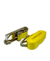 3" x 20' Heavy Duty Ratchet Strap with Wire Hook - Double J Hook (3 inch by 20 foot) - Yellow