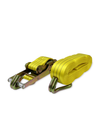 3" x 20' Heavy Duty Ratchet Strap with Wire Hook - Double J Hook (3 inch by 20 foot) - Yellow