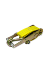 3" x 20' Heavy Duty Ratchet Strap with Wire Hook - Double J Hook (3 inch by 20 foot) - Yellow