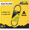 HERO® 1/2 inch x 26 inch Aramid Kevlar Lawn Mower Belt Replacement For Reference A24 4L260