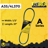 HERO® 1/2 inch x 37 inch Aramid Kevlar Lawn Mower Belt Replacement For Reference A35 4L370