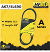 HERO® 1/2 inch x 69 inch Aramid Kevlar Lawn Mower Belt Replacement For Reference A67 4L690