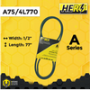 HERO® 1/2 inch x 77 inch Aramid Kevlar Lawn Mower Belt Replacement For Reference A75 4L770