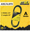 HERO® 1/2 inch x 97 inch Aramid Kevlar Lawn Mower Belt Replacement For Reference A95 4L970